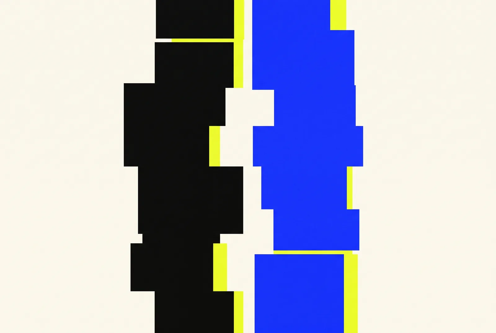 Abstract two-tone geometric composition used as the article cover
